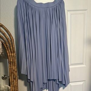Elegant Blue Pleated Skirt